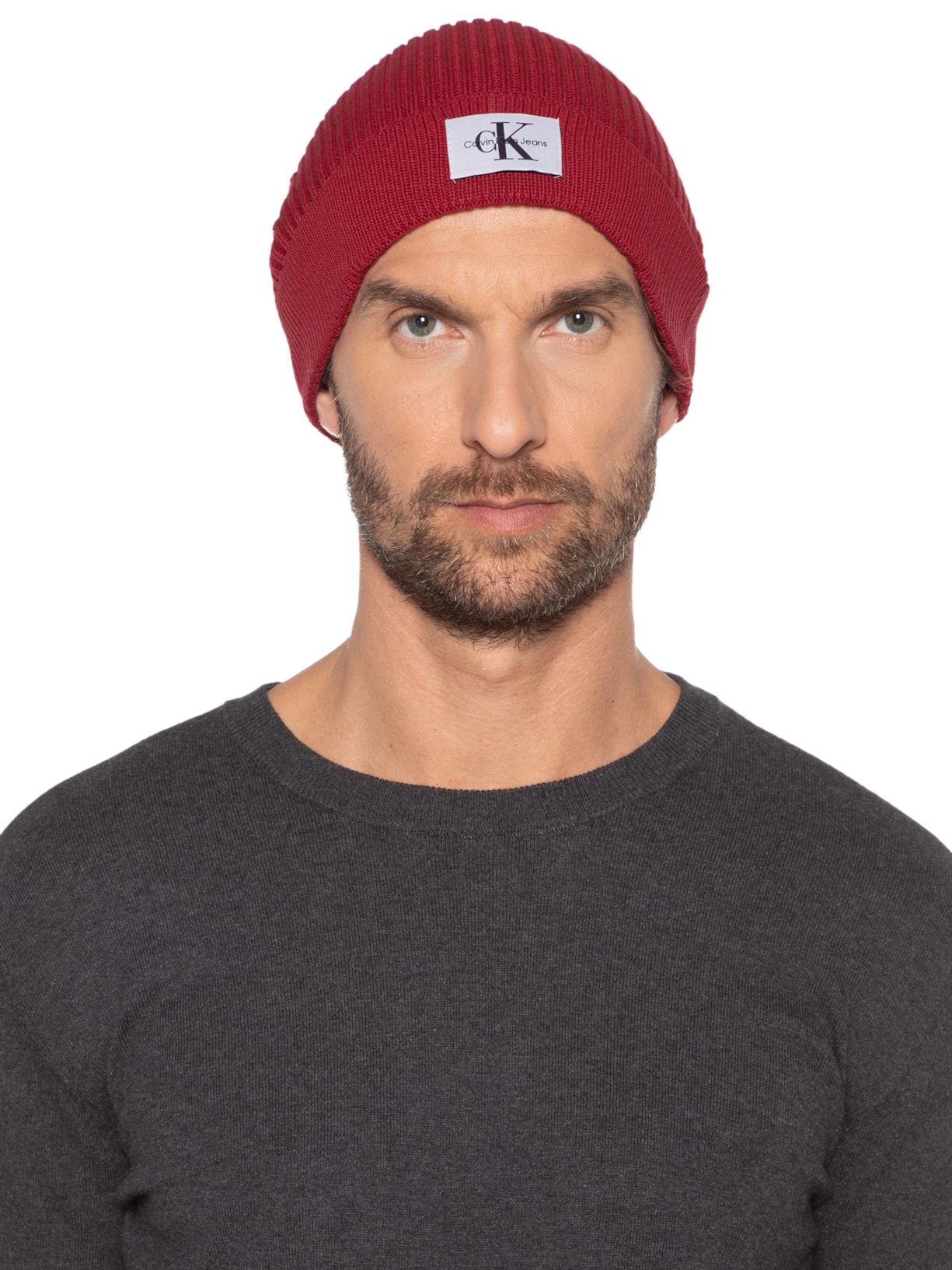 Gorro Masculino Etiqueta Vermelho Calvin Klein Jeans