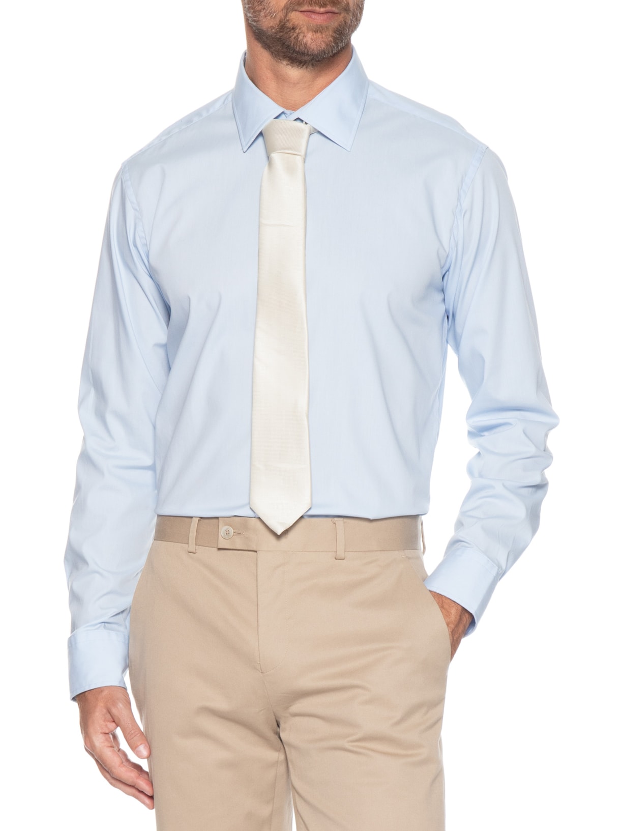Gravata Masculina Em Jacquard Regular Lisa Branco '2 Essential