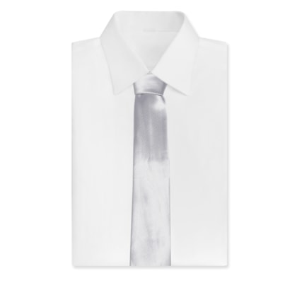 Gravata Masculina Maquineta Diagonal - Cinza