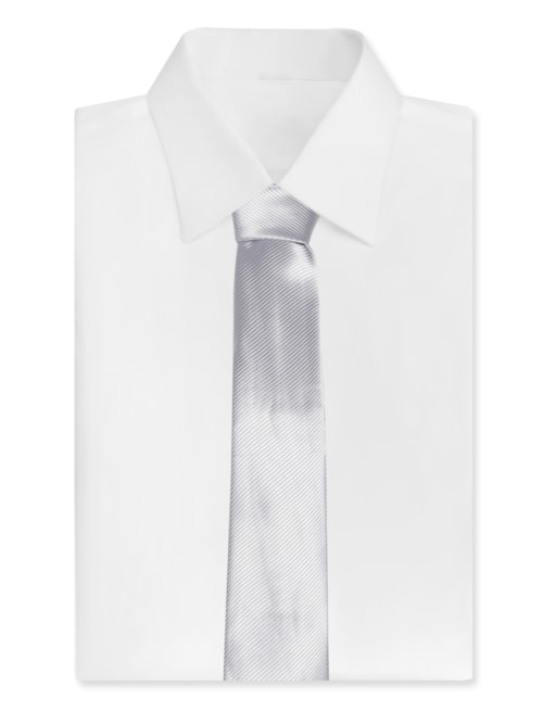 Gravata Masculina Maquineta Diagonal - Cinza