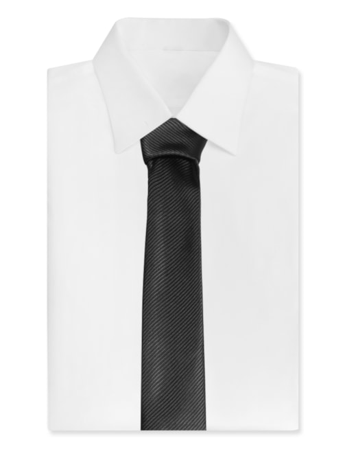 Gravata Masculina Maquineta Diagonal - Preto