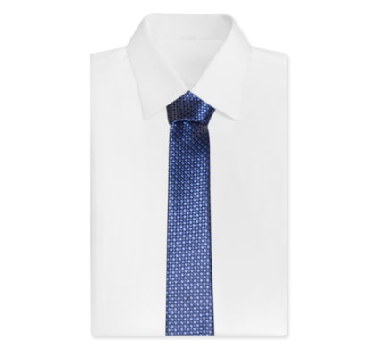 Gravata Masculina Maquineta Mini Square - Azul