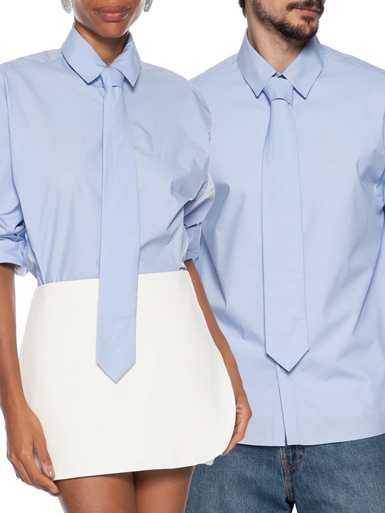 Gravata Unissex Tricoline Azul Cohí