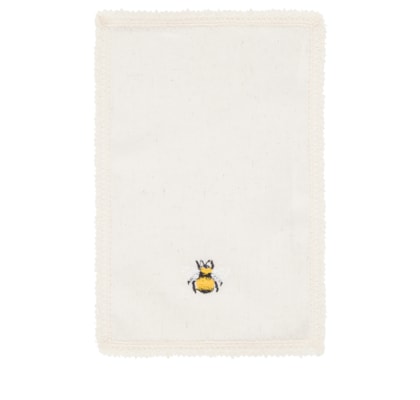 Guardanapo Bordado Linho Bege Abelhas 1 Unidade - Bege