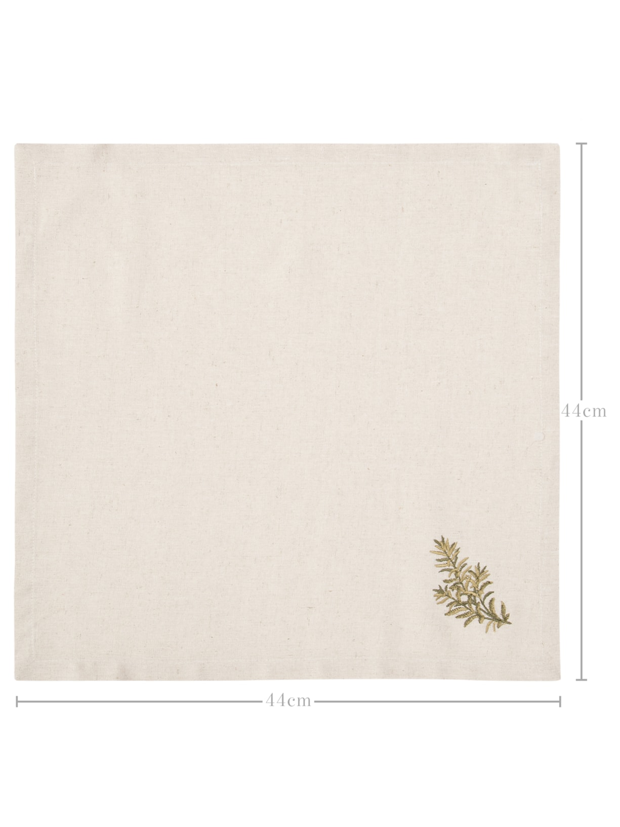 Guardanapo Bordado Linho Bege Alecrim 1 Unidade Bege '2Home