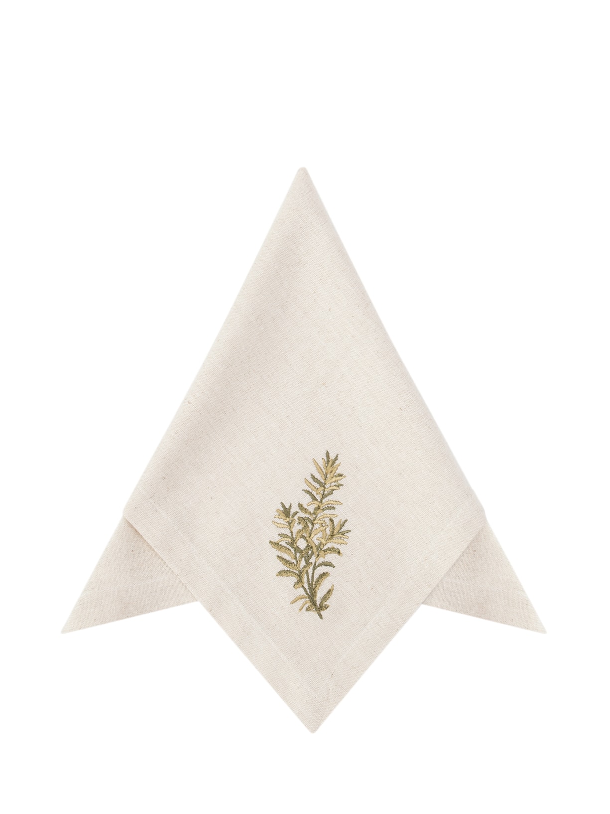 Guardanapo Bordado Linho Bege Alecrim 1 Unidade Bege '2Home