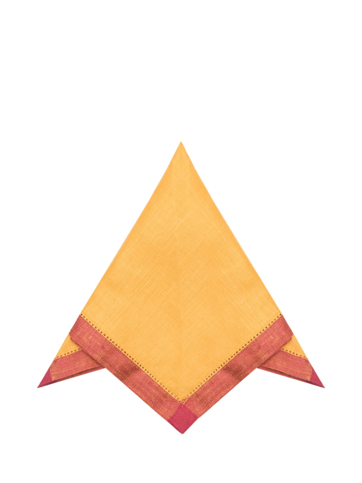 Guardanapo Em Linho Com Ponto Ajour 1 Peça - Amarelo