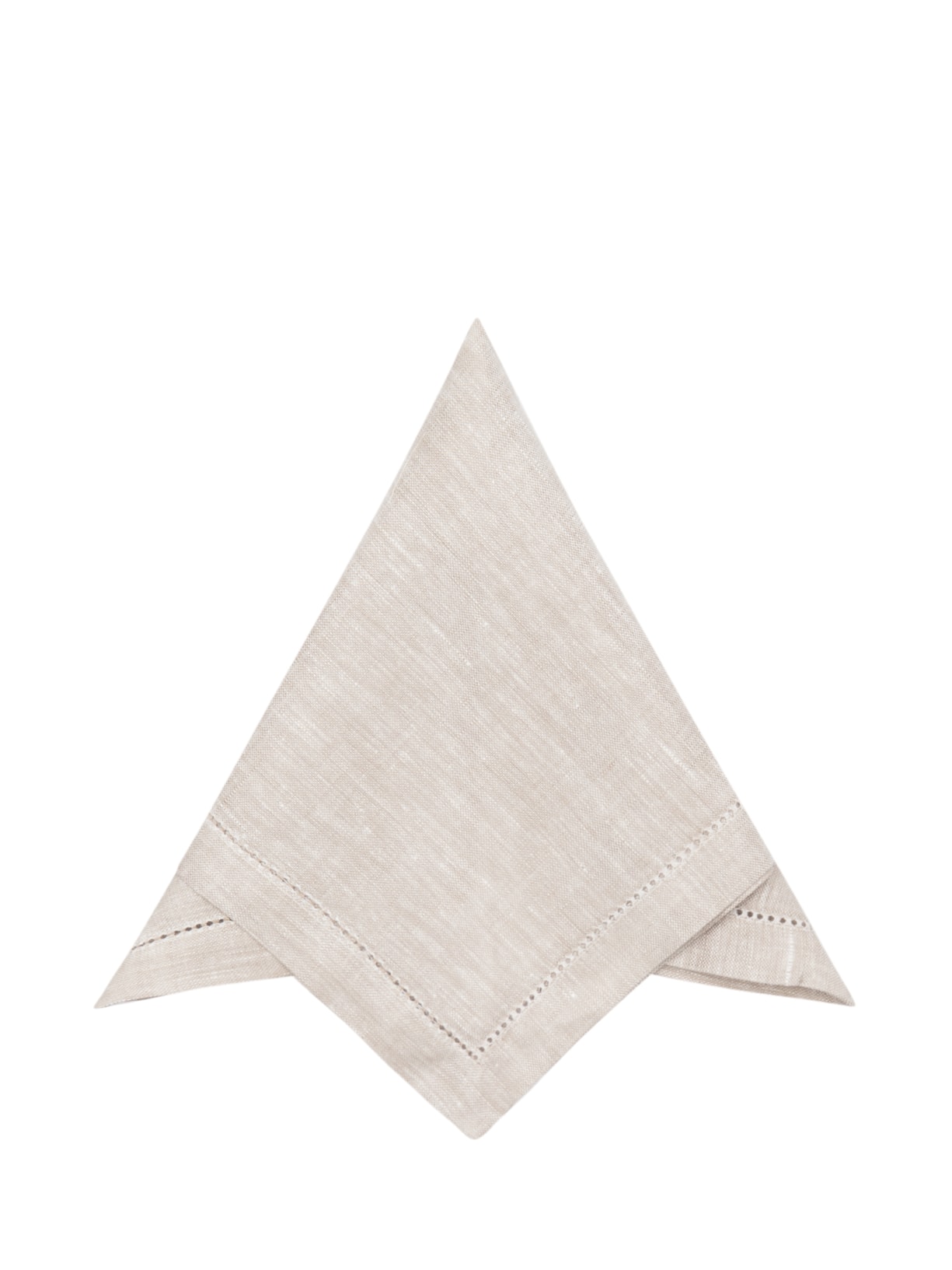 Guardanapo Em Linho Com Ponto Ajour 1 Peça - Bege