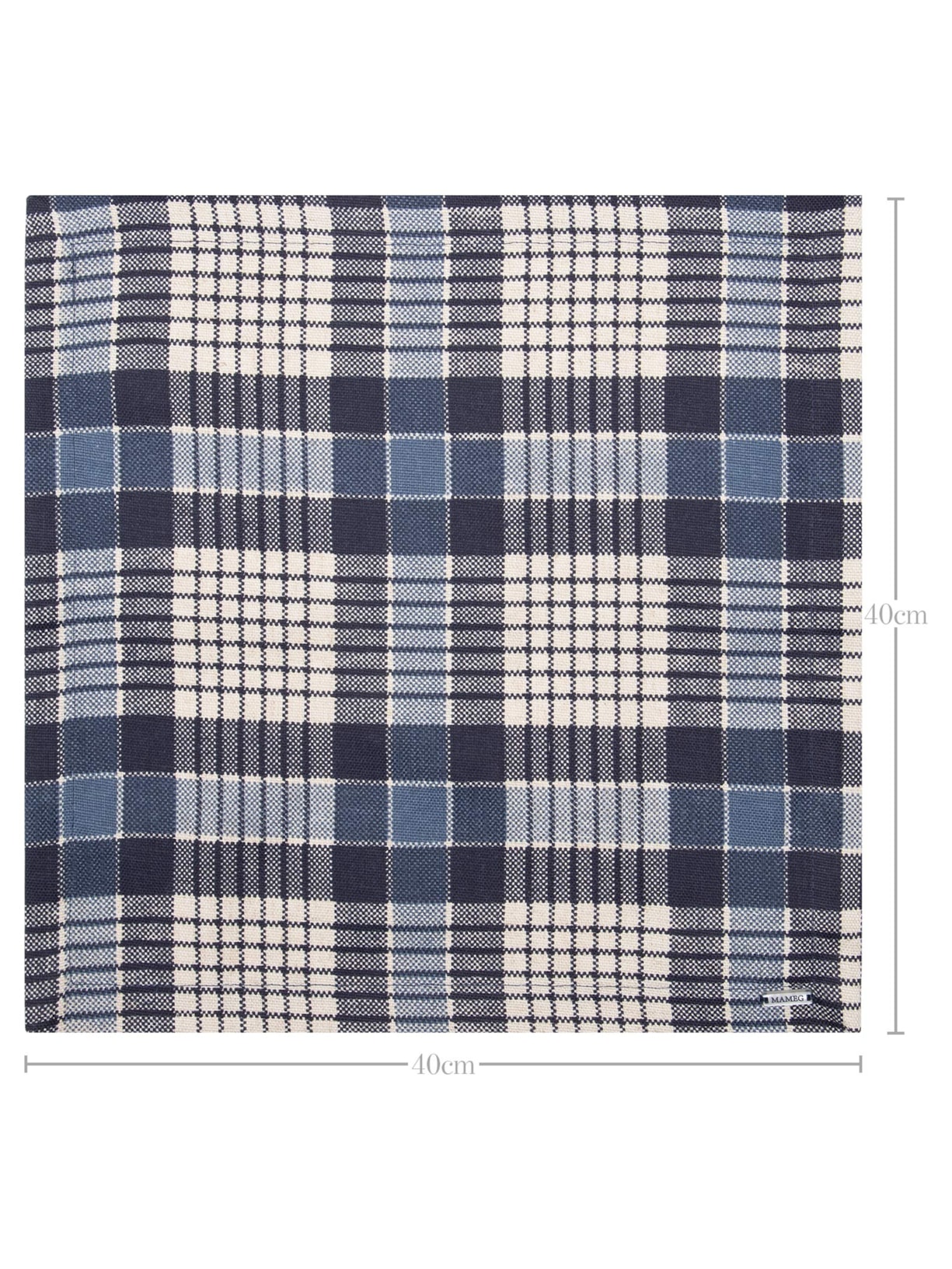 Guardanapo Linen Estampado Xadrez Azul Mameg