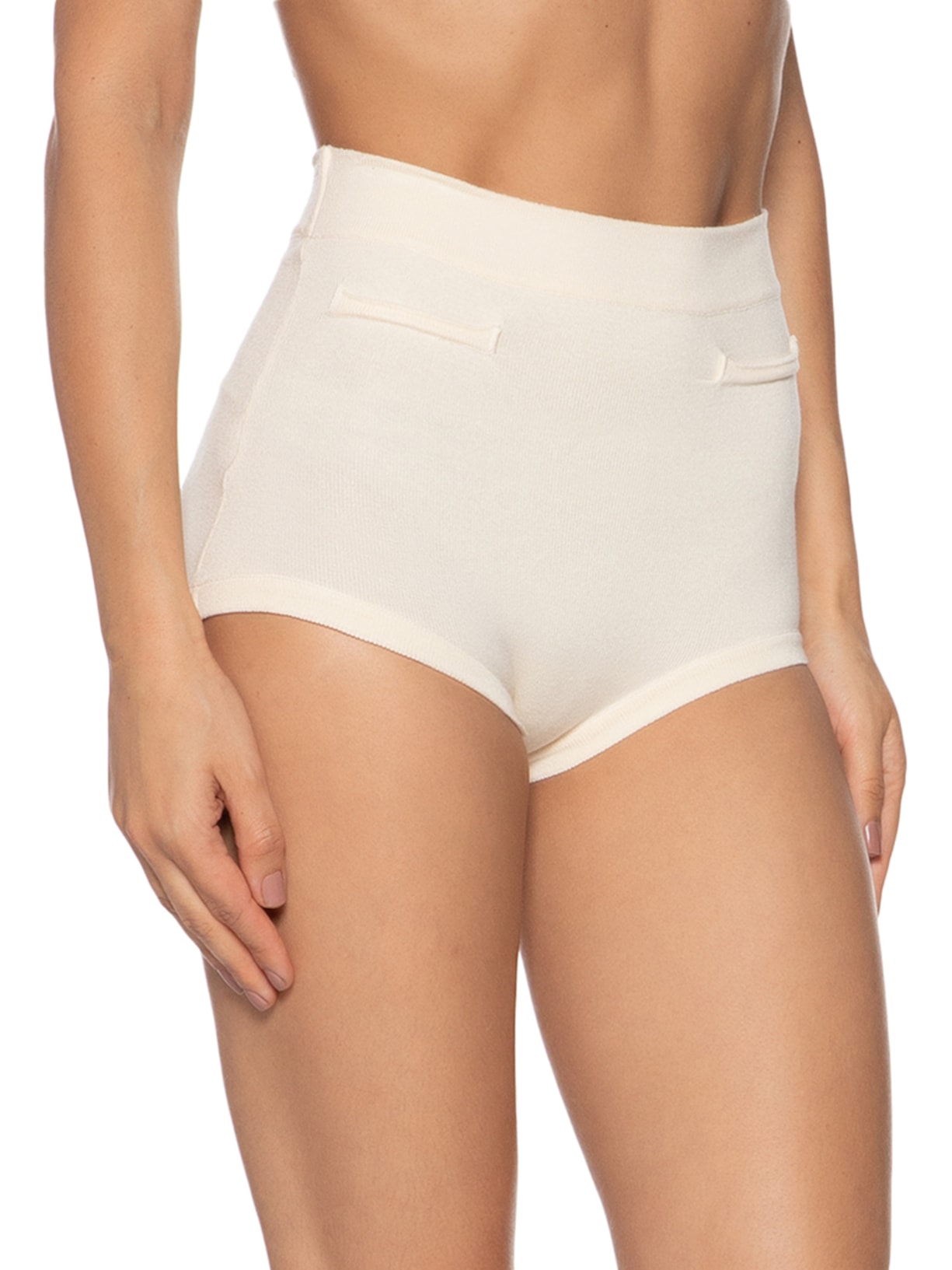 Hot Pant Bolsos Decorativos Amarelo Giomei