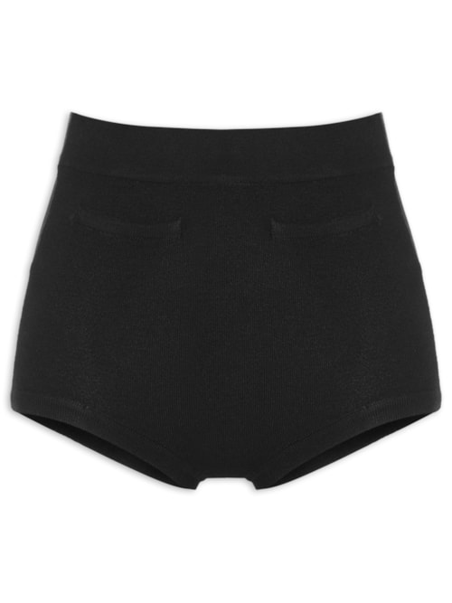 Hot Pant Bolsos Decorativos - Preto