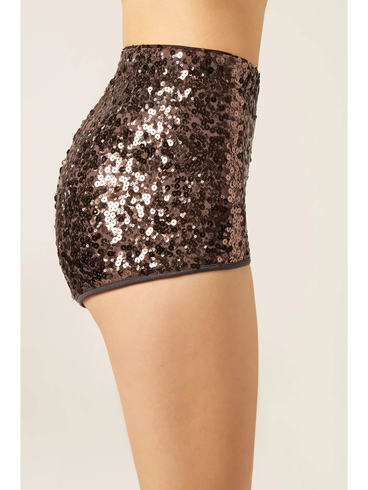 Hot Pant Com Paetês Marrom Calzedonia