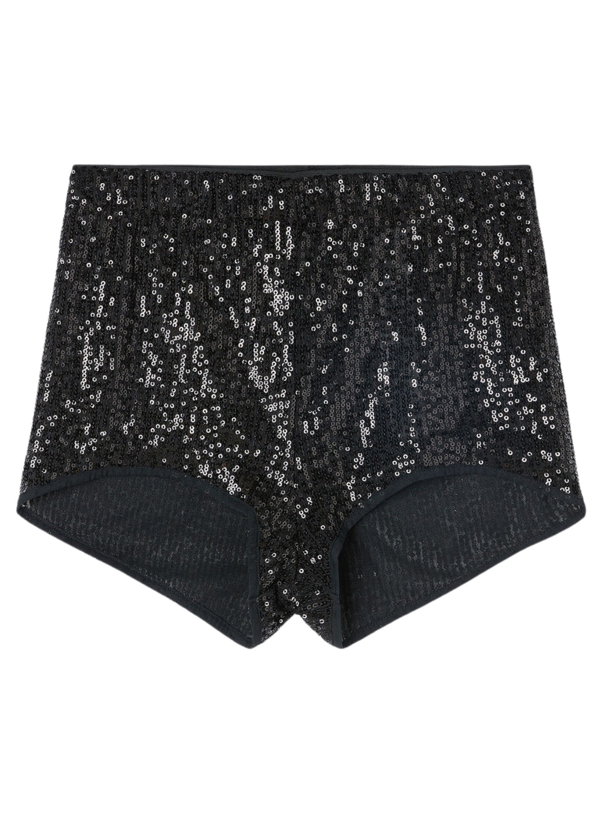 Hot Pant Com Paetês - Preto