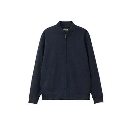 Jaqueta Bomber Com Tecido Efeito Lã - Azul