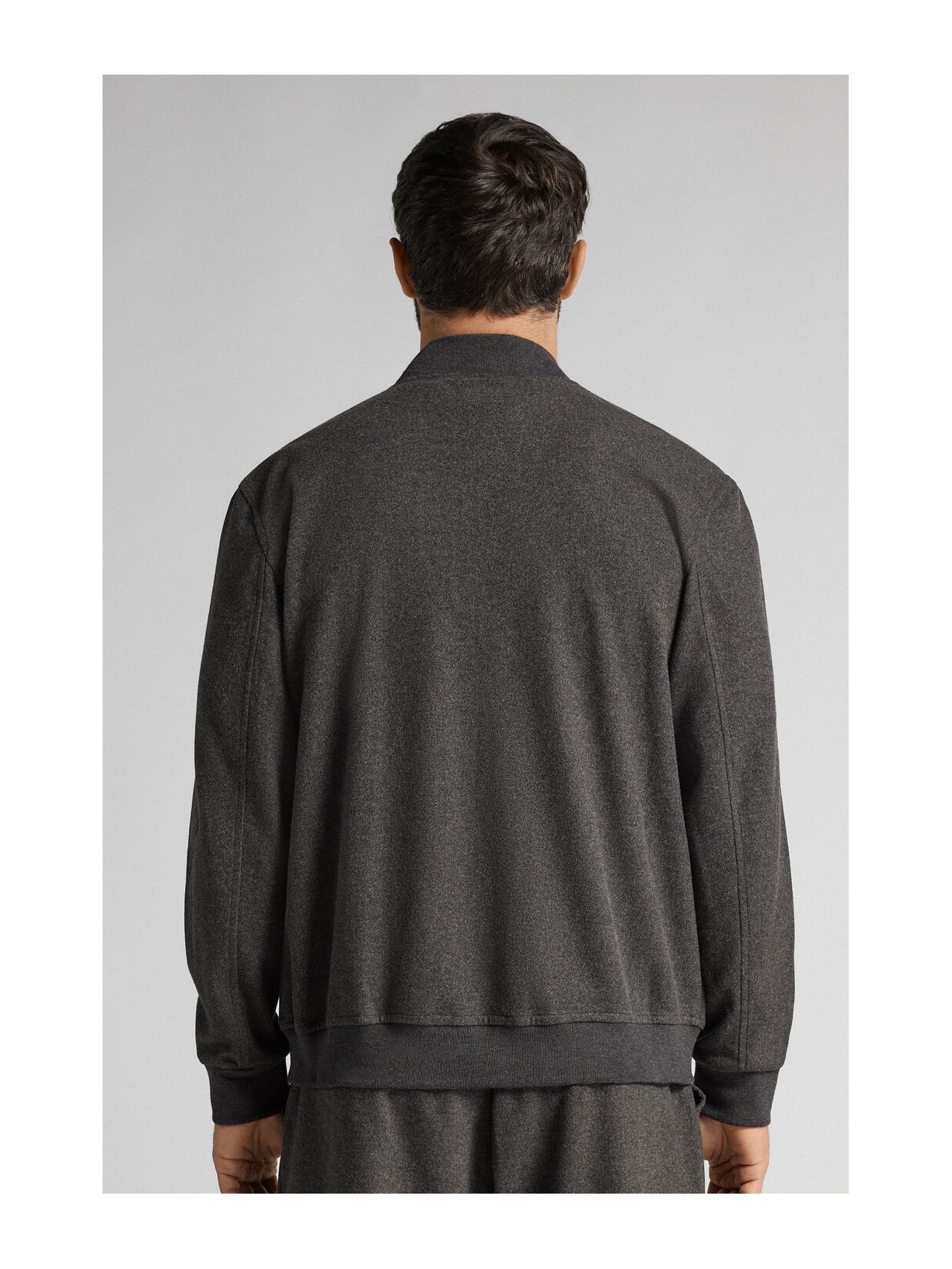 Jaqueta Bomber Com Tecido Efeito Lã Cinza Intimissimi