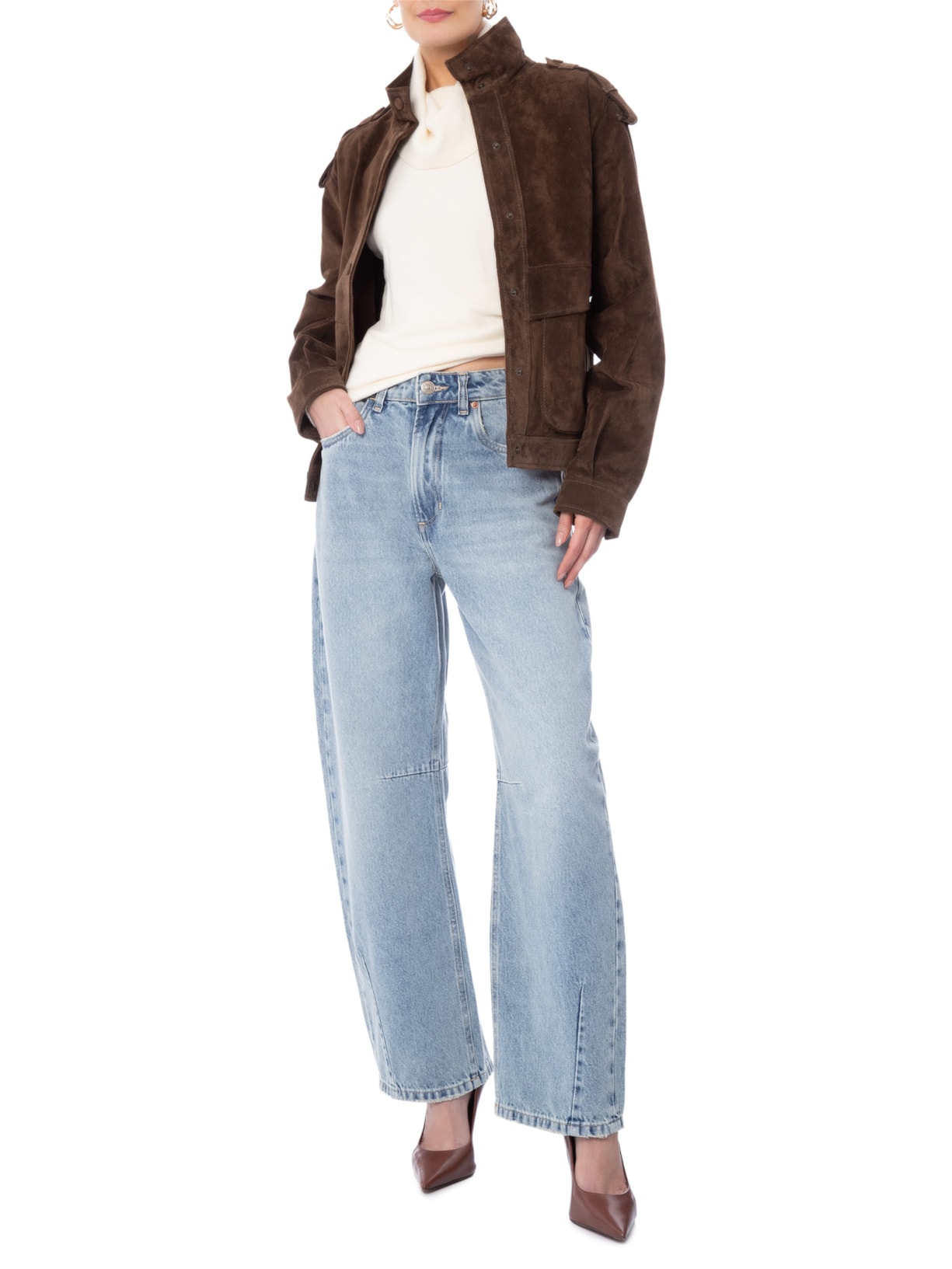 Jaqueta Bomber Feminina Willow Marrom Studio Kalline