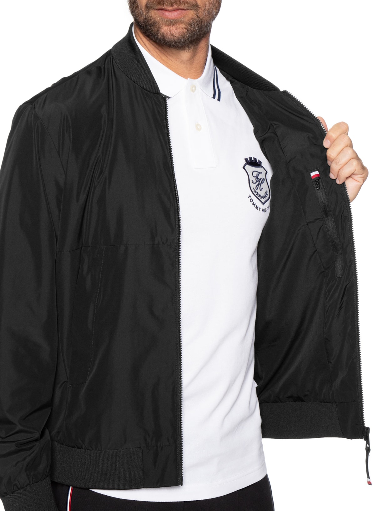 Jaqueta Bomber Masculina Branded Preto Tommy Hilfiger