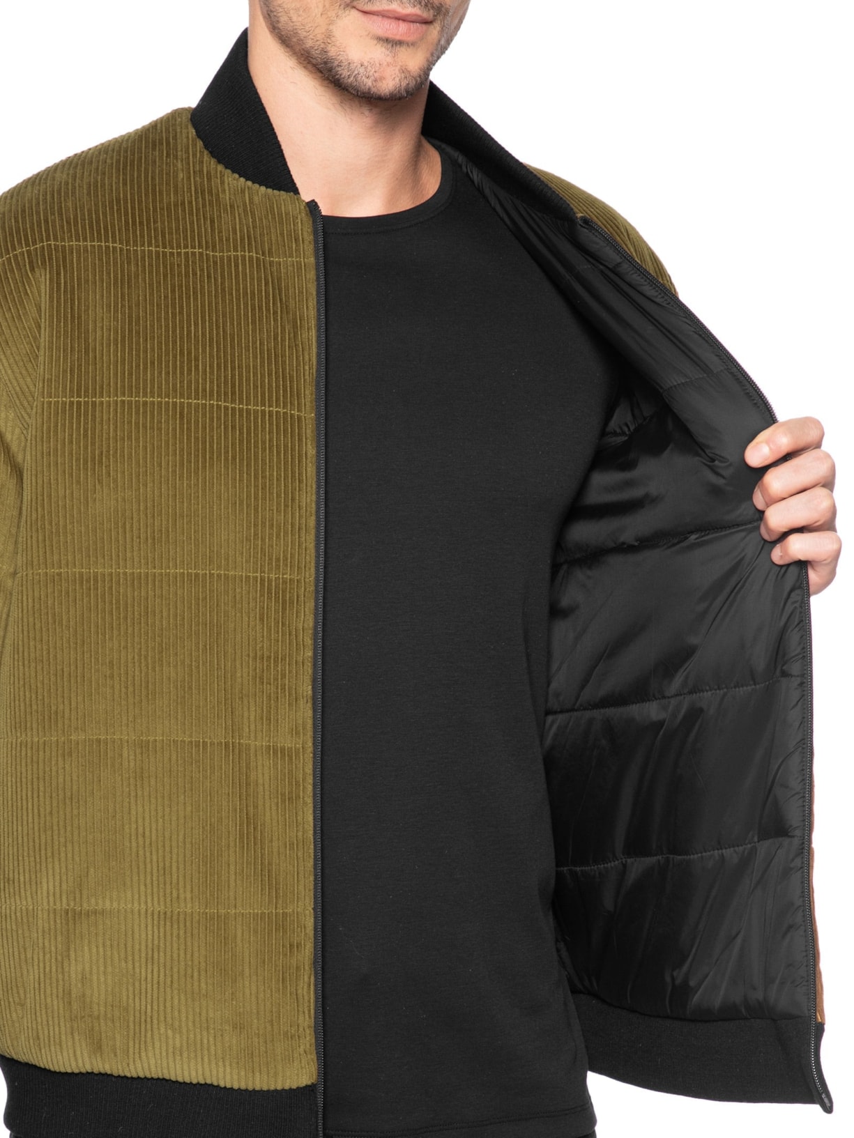 Jaqueta Bomber Masculina Double Velvet Marrom Osklen