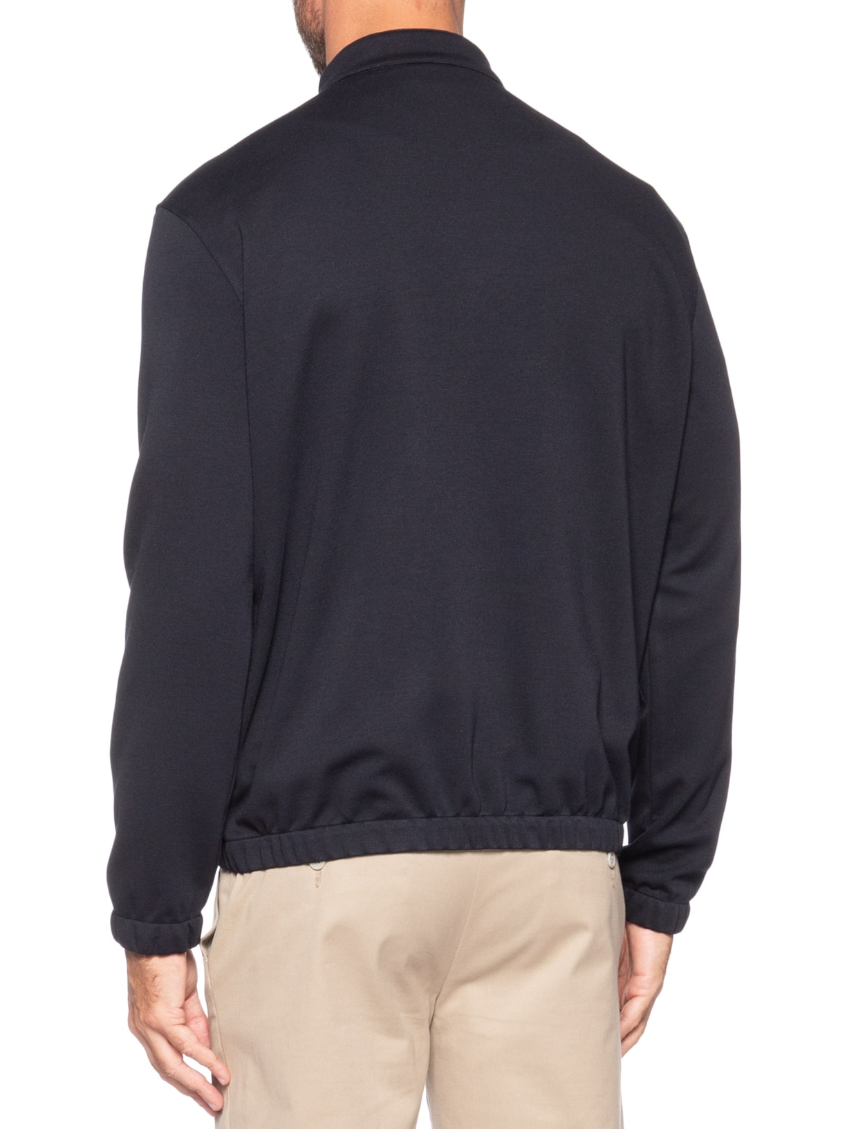 Jaqueta Bomber Masculina em Malha Italiana Azul Paramount Alfaiataria