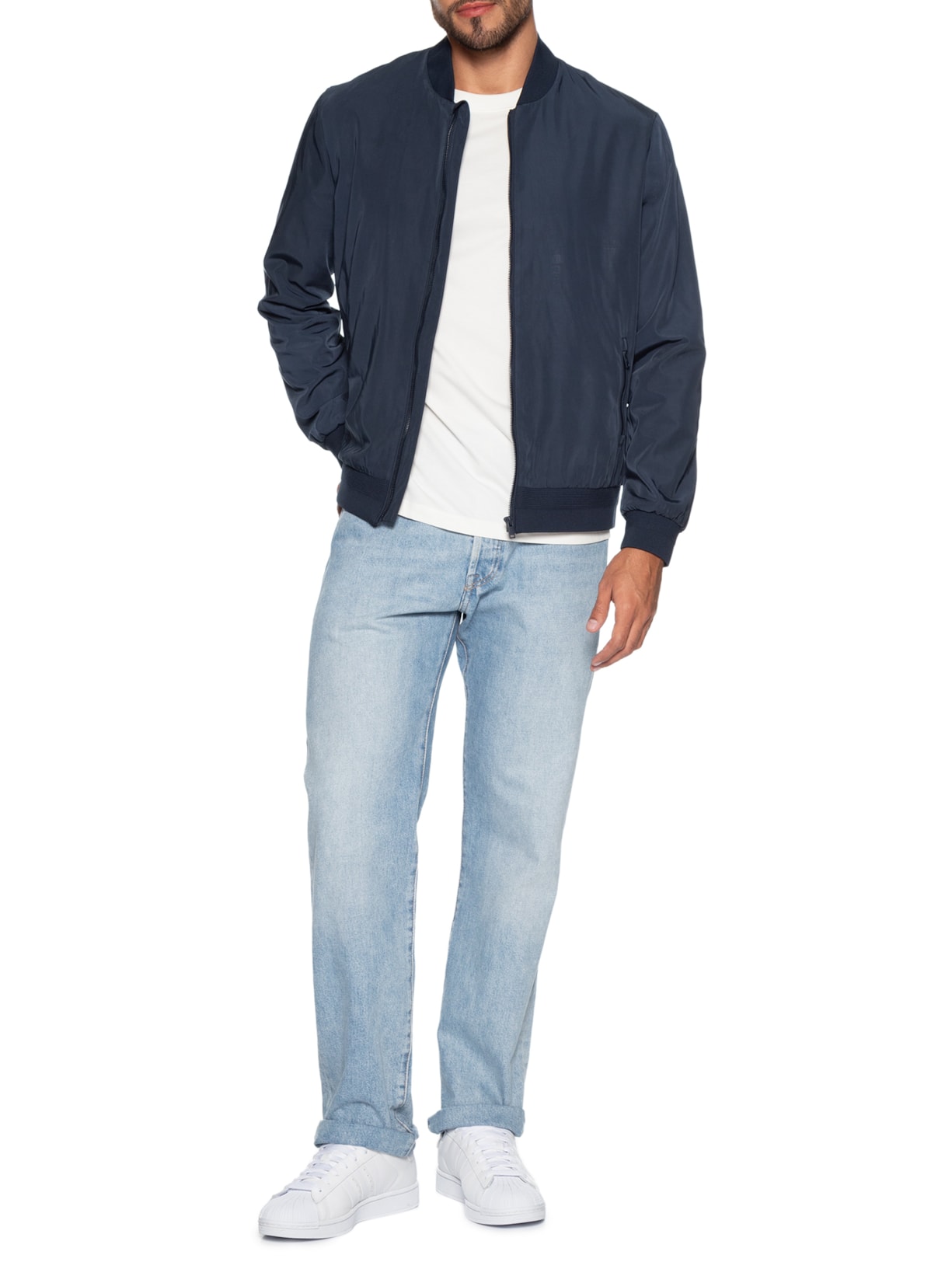 Jaqueta Bomber Masculina Nylon Liquid Repeler – Azul Aramis