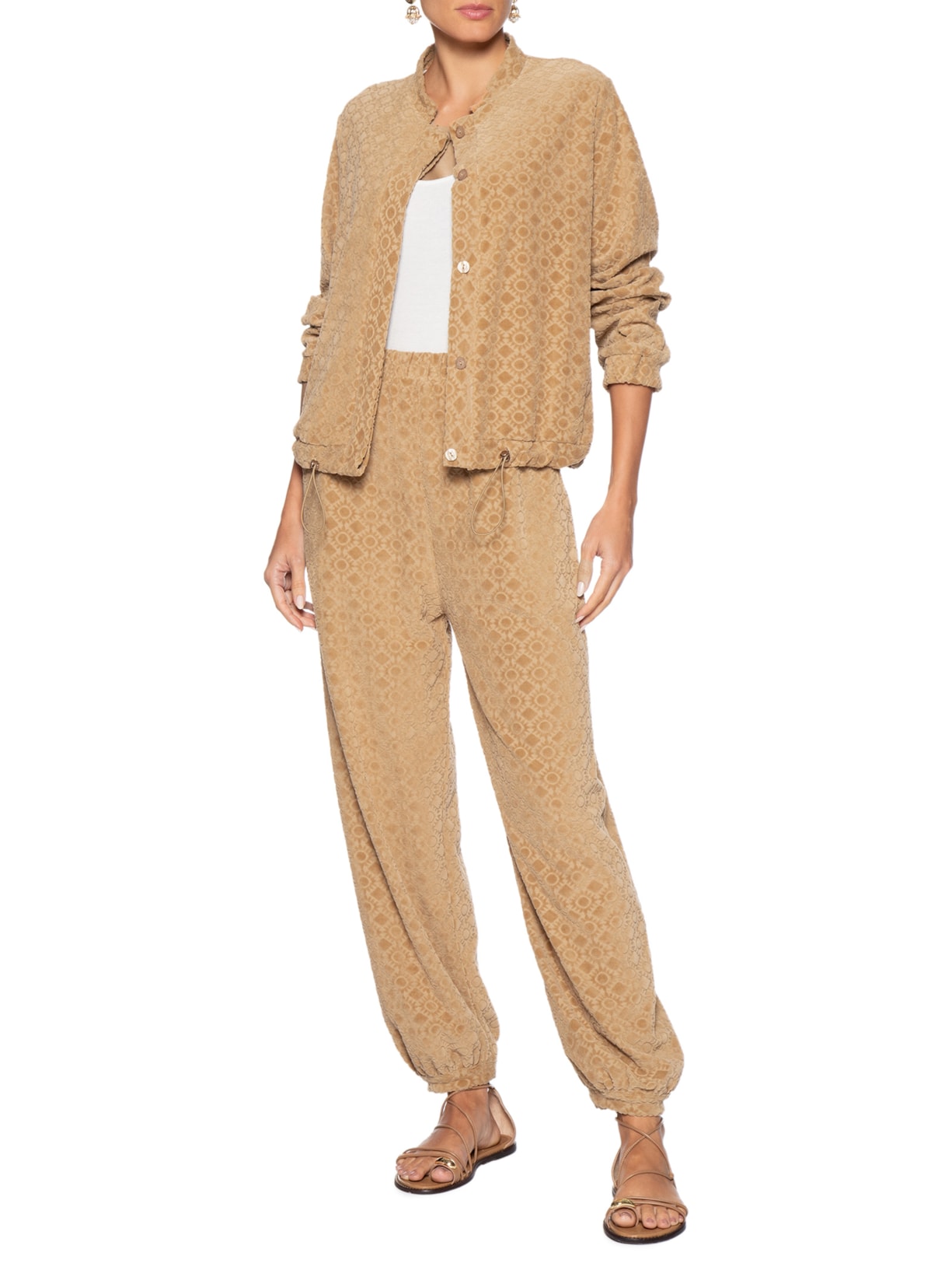 Jaqueta Bomber Veludo – Bege Dress To