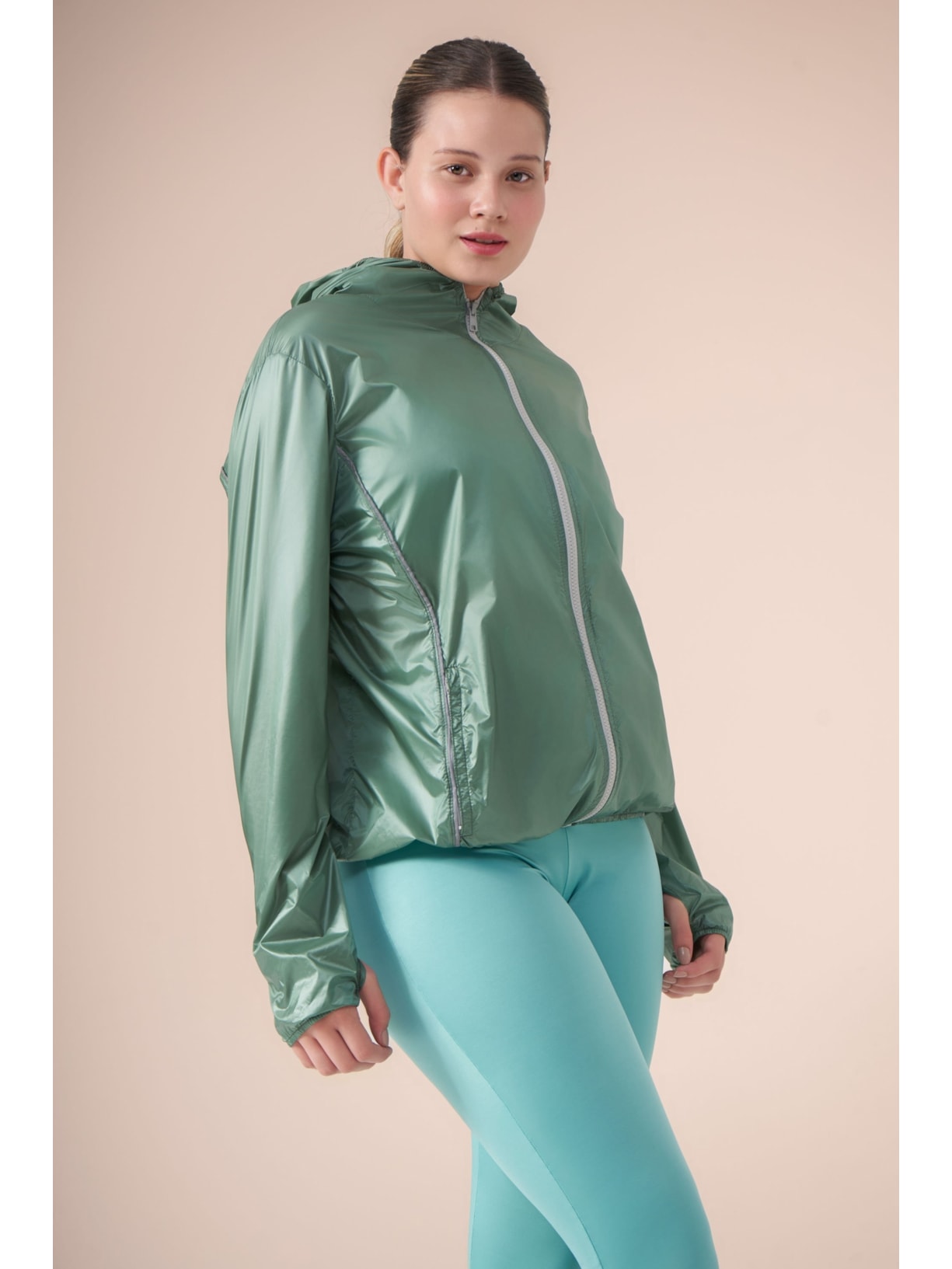 Jaqueta Corta Vento Curta Verde Suntime