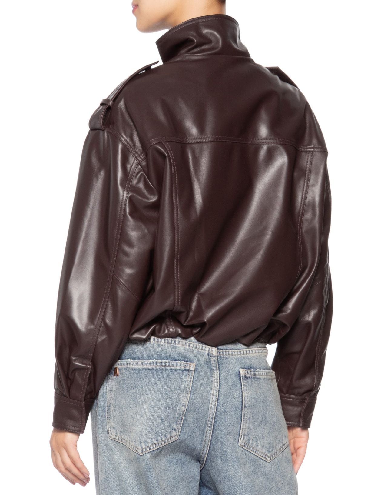 Jaqueta De Couro Feminina Marrom Animale Jeans