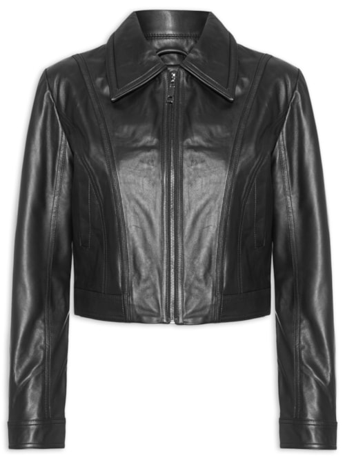 Jaqueta De Couro Feminina - Preto