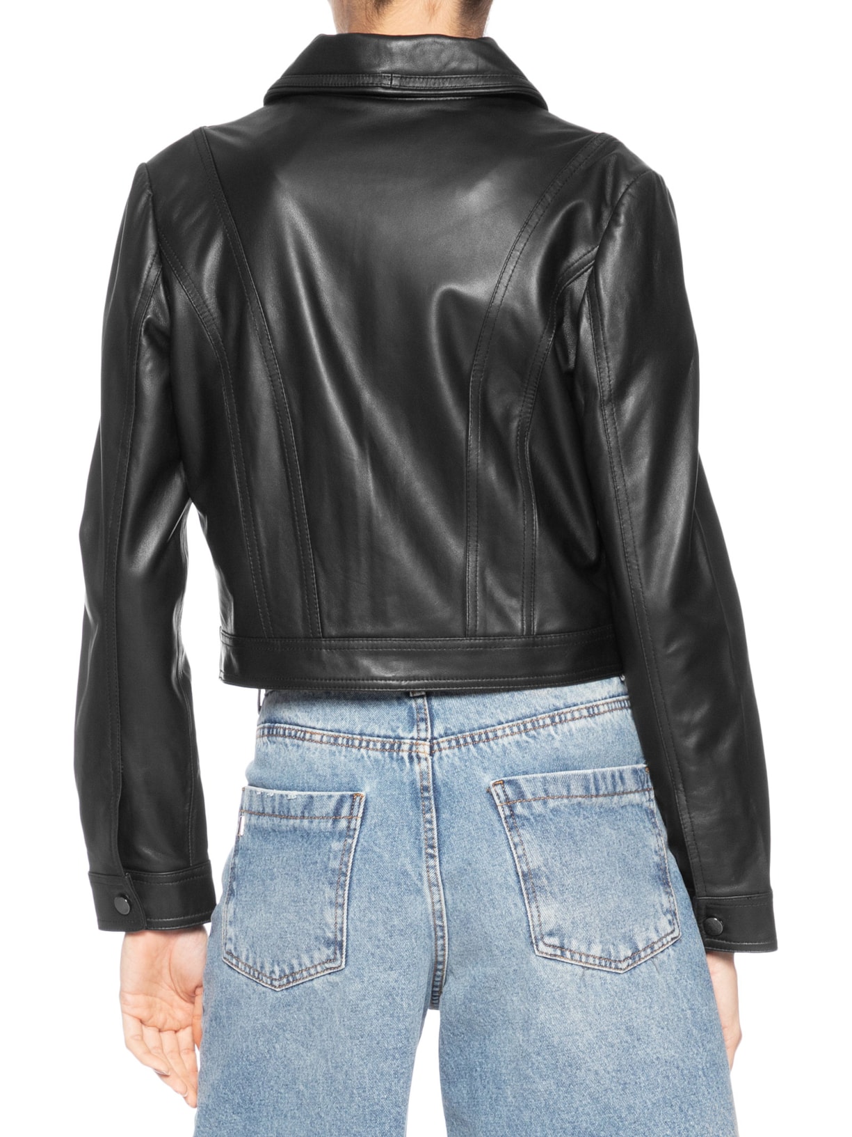 Jaqueta De Couro Feminina Preto Animale Jeans