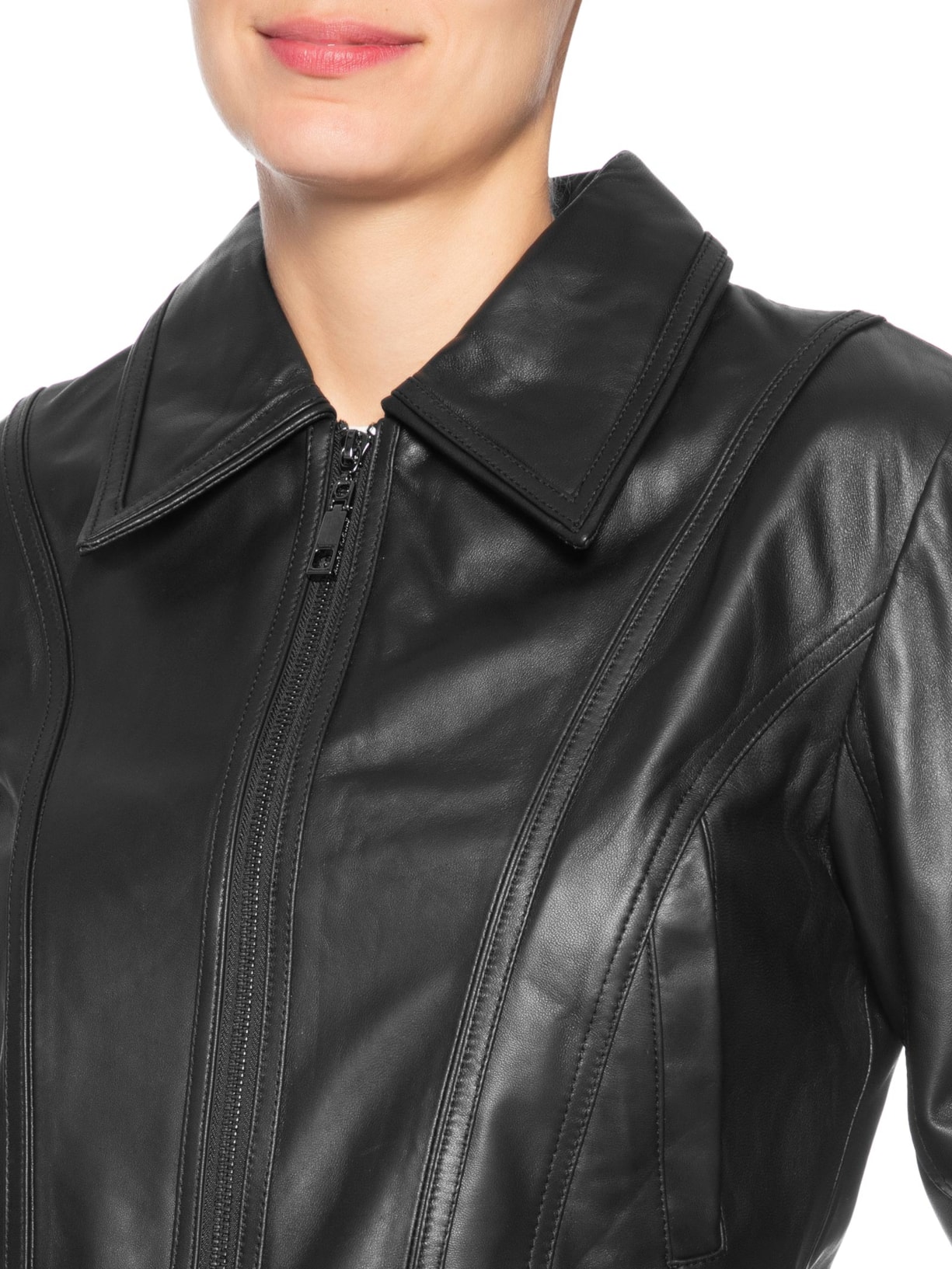 Jaqueta De Couro Feminina Preto Animale Jeans