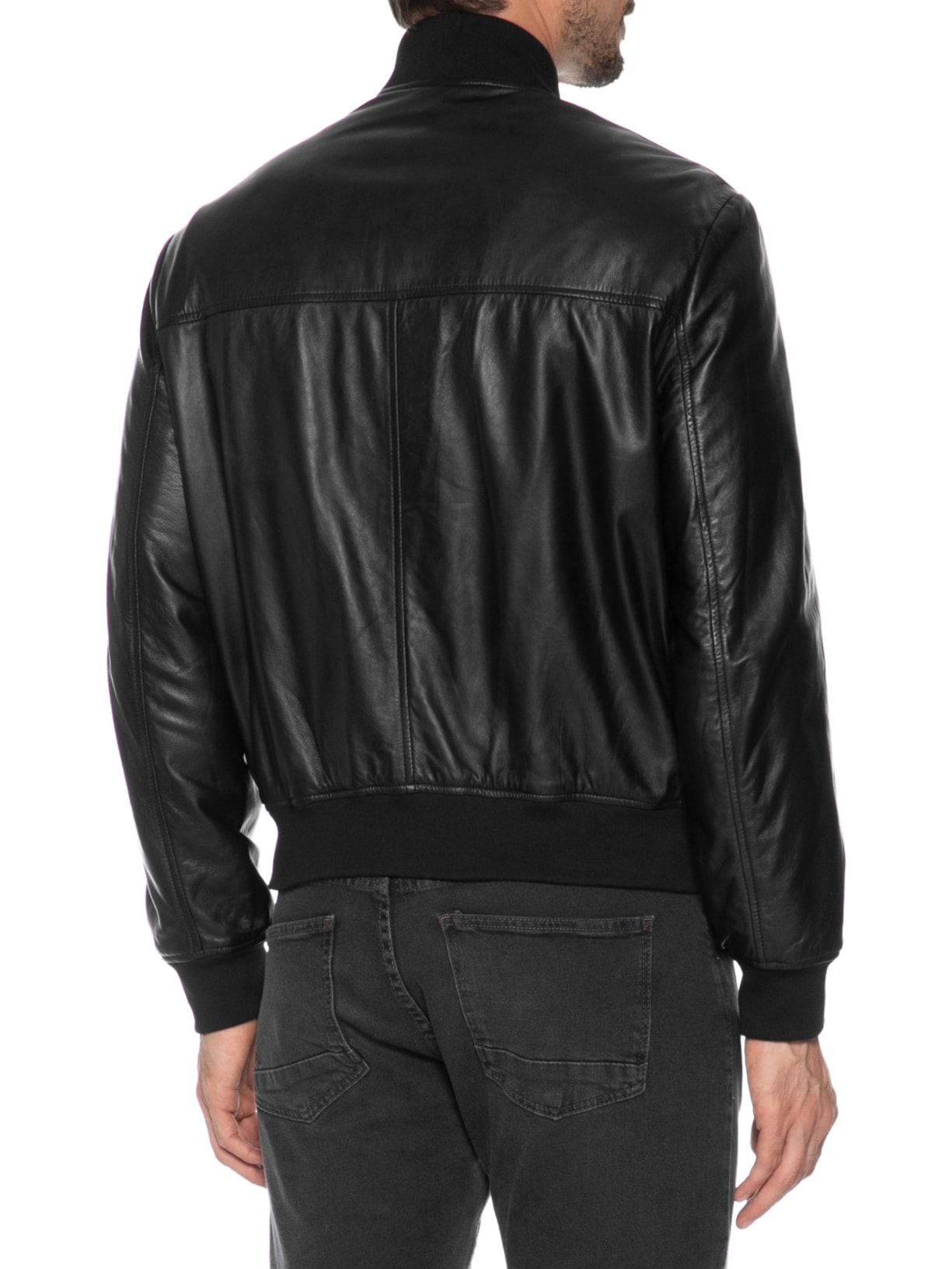 Jaqueta De Couro Masculina Blouson Preto Armani Exchange
