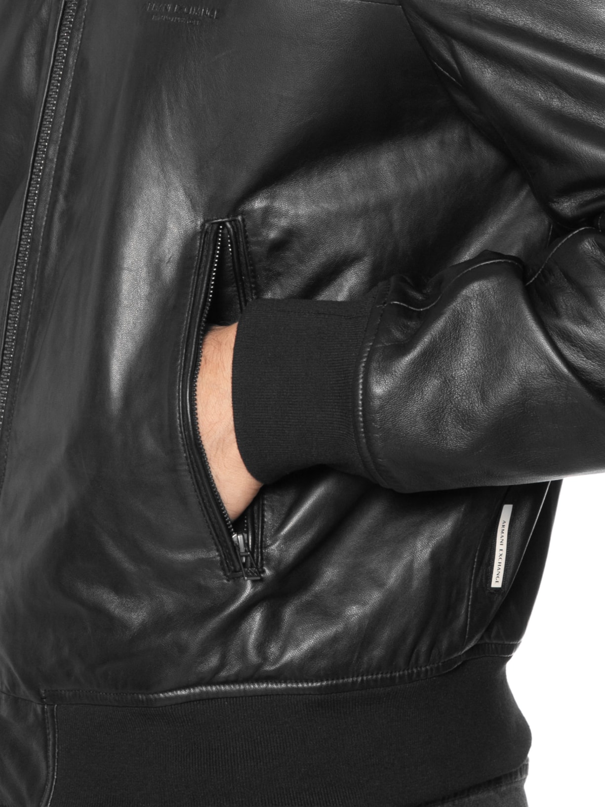 Jaqueta De Couro Masculina Blouson Preto Armani Exchange