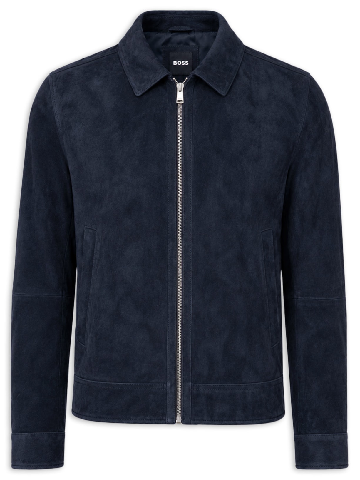 Jaqueta de Couro Masculina H-Malbano7 Azul Boss