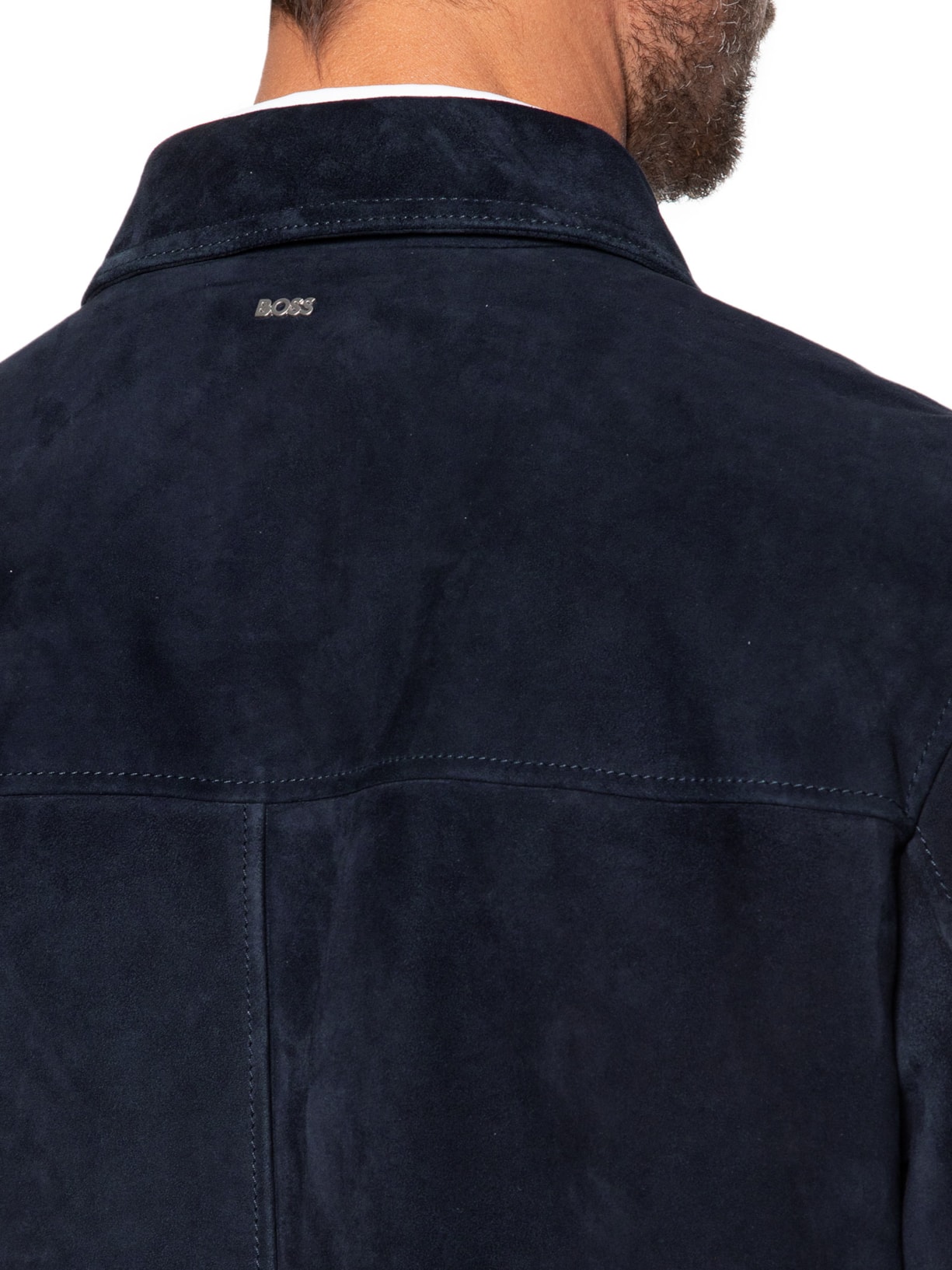 Jaqueta de Couro Masculina H-Malbano7 Azul Boss