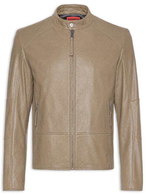 Jaqueta De Couro Masculina Likos – Bege