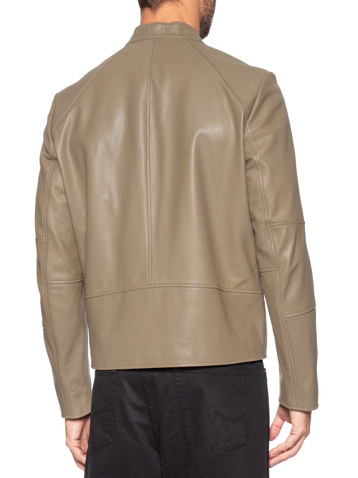 Jaqueta De Couro Masculina Likos Bege Hugo