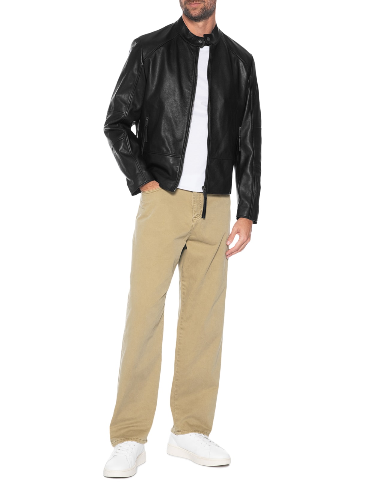 Jaqueta de Couro Masculina Likos – Preto Hugo