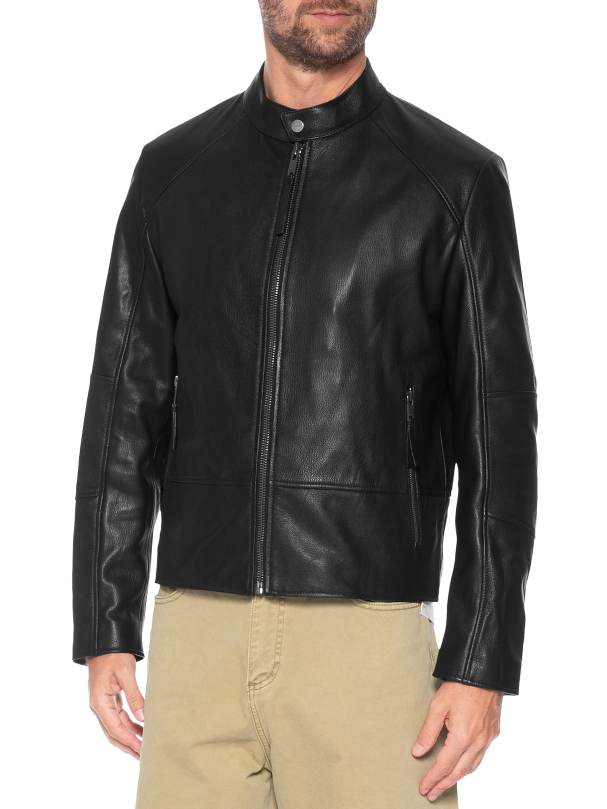 Jaqueta de Couro Masculina Likos – Preto Hugo