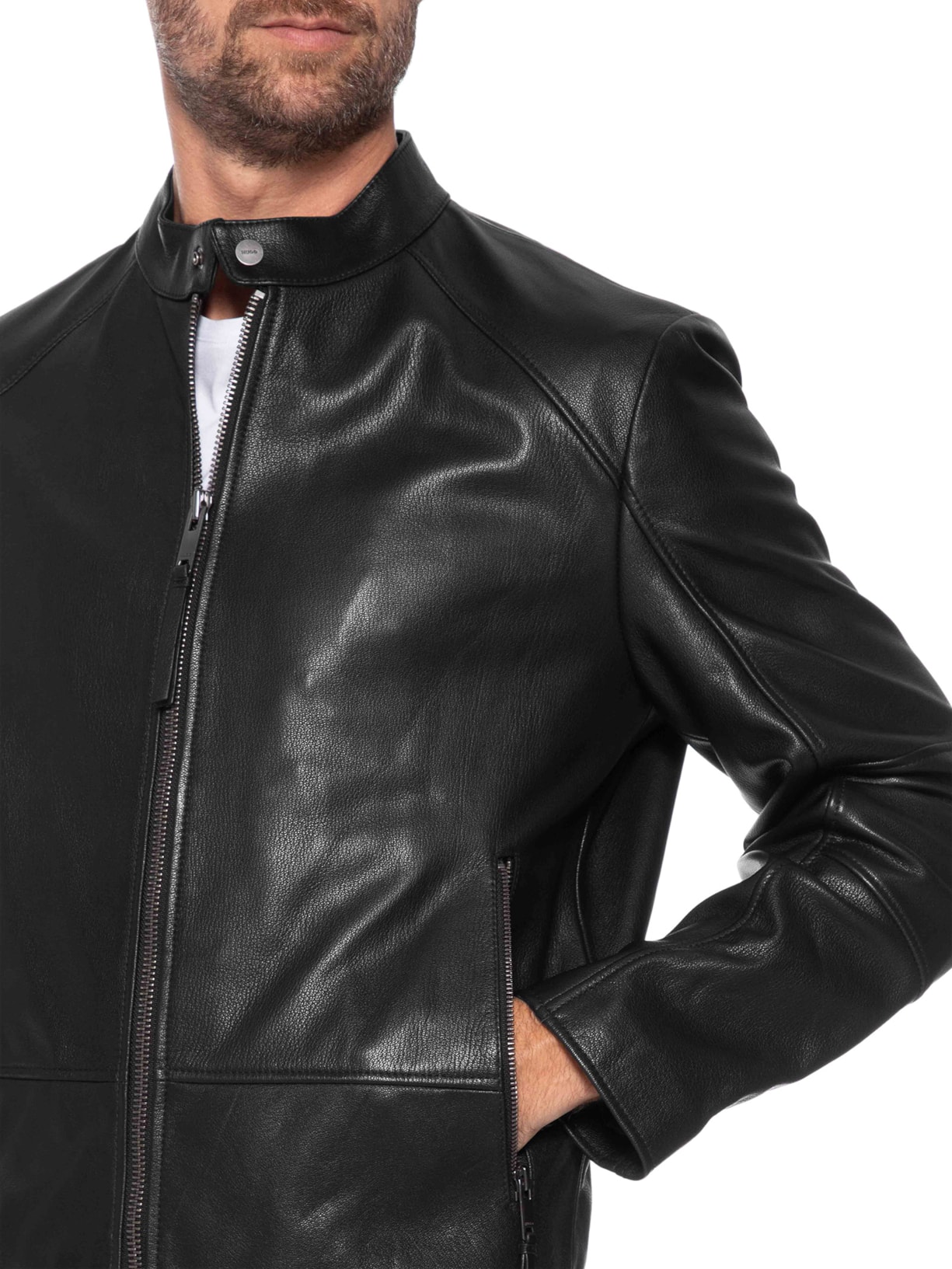 Jaqueta de Couro Masculina Likos – Preto Hugo