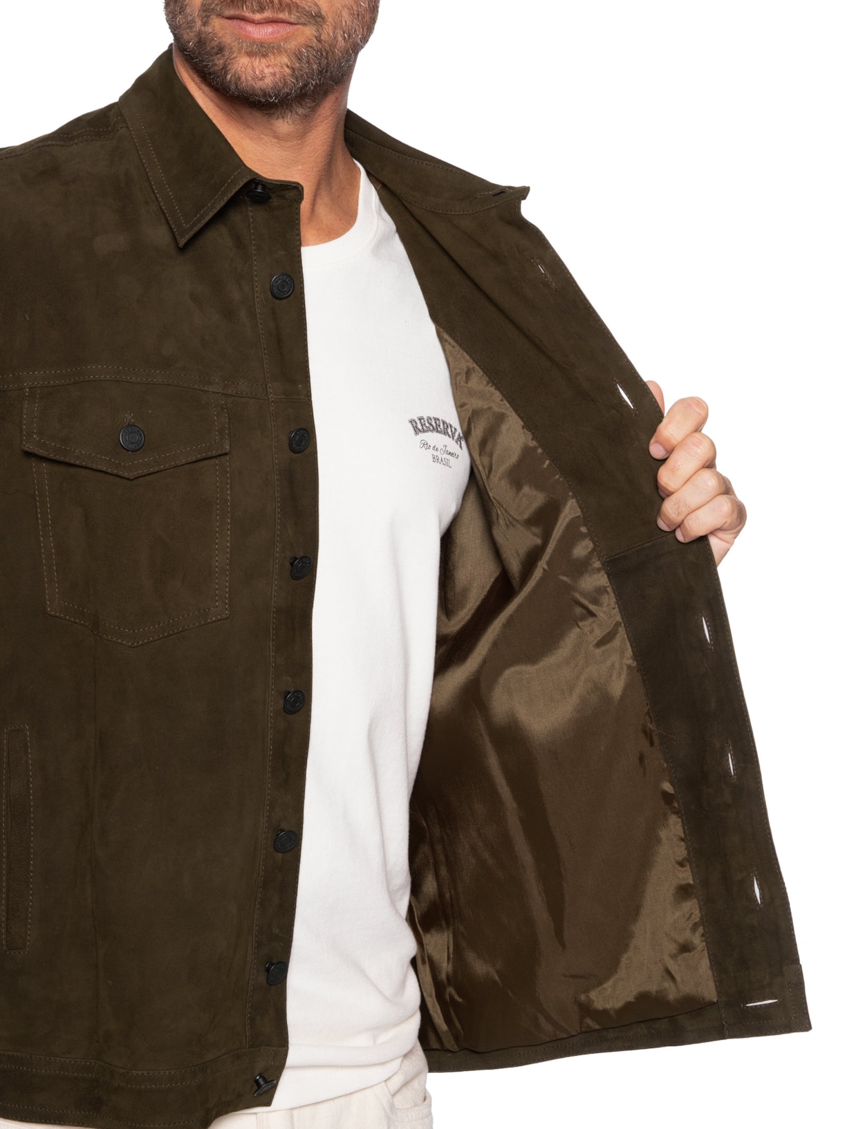 Jaqueta De Couro Masculina Over Leather Marrom Osklen