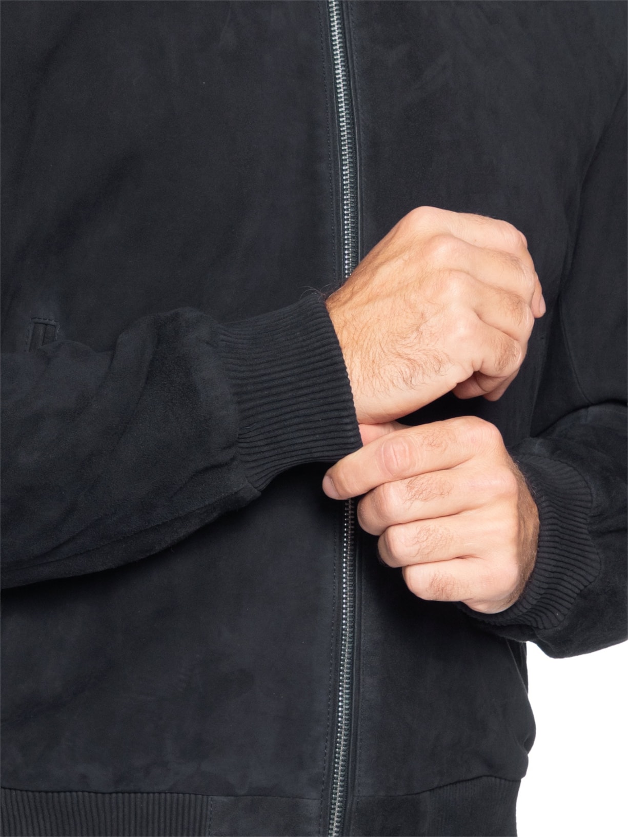 Jaqueta De Couro Masculino Regular Fit H-Muller Azul Boss