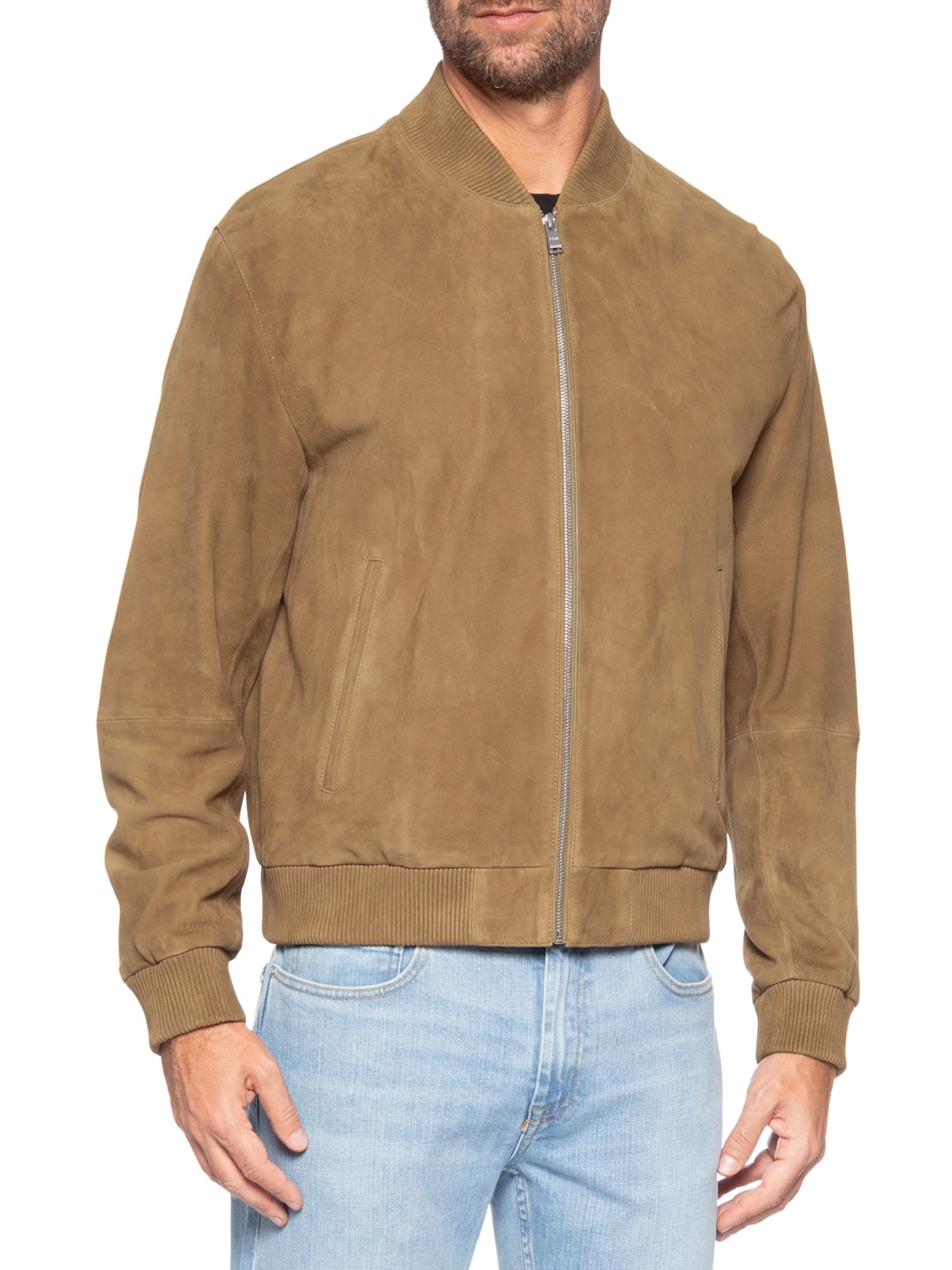 Jaqueta De Couro Masculino Regular Fit H-Muller Bege Boss