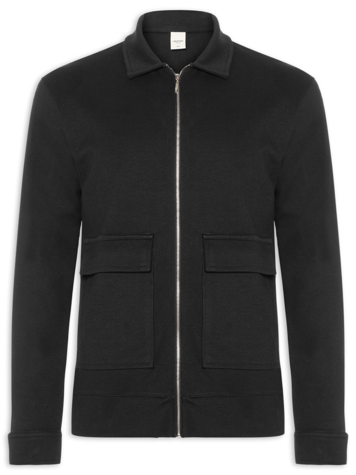 Jaqueta De Moletom Com Zíper Masculino - Preto