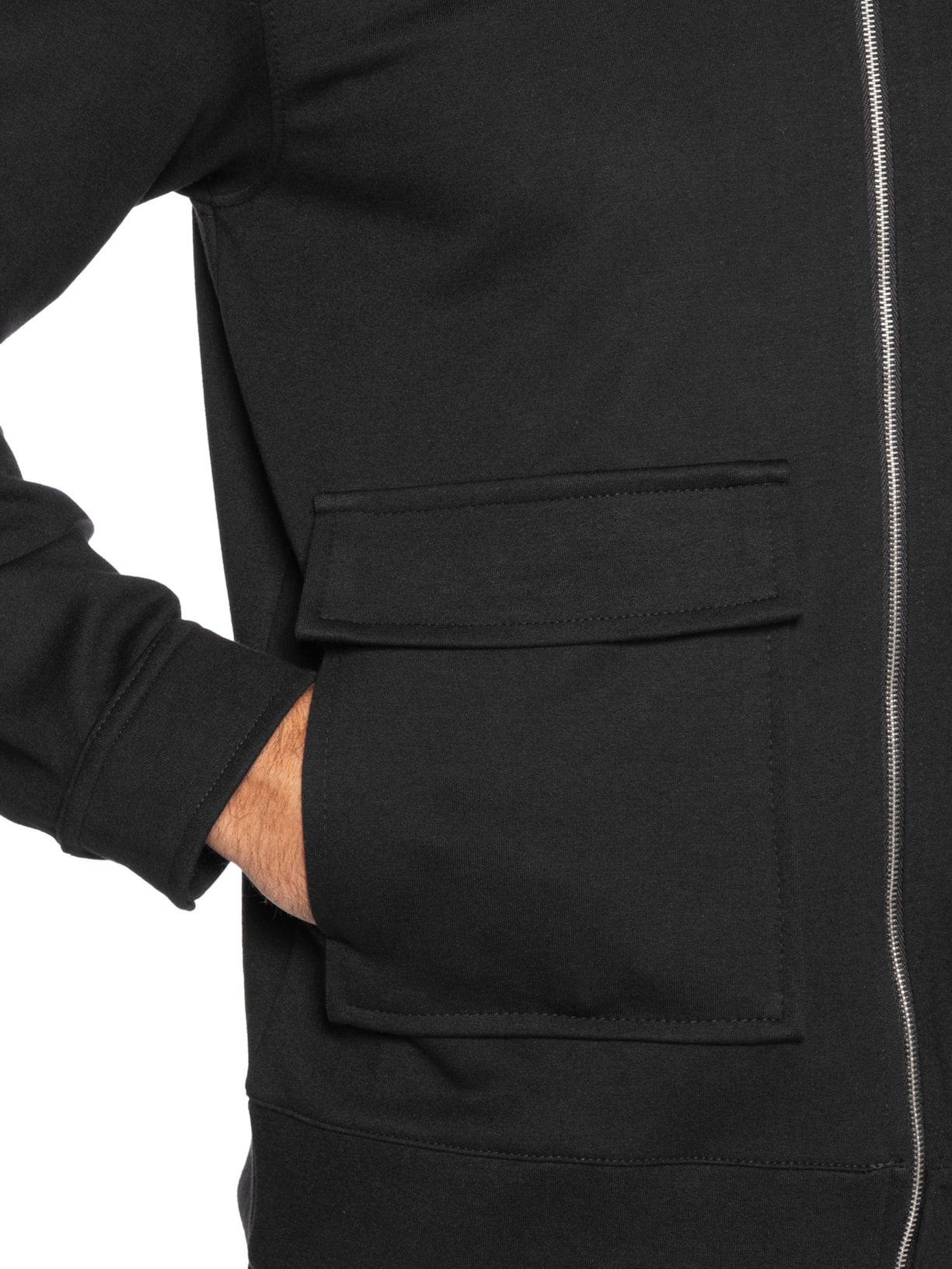 Jaqueta De Moletom Com Zíper Masculino  Preto Hering