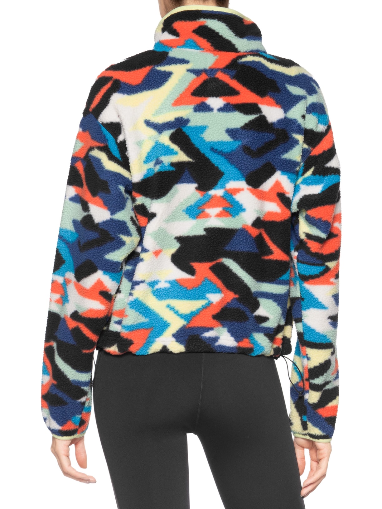 Jaqueta Feminina 1/2 Zíper Helvetia II Printed Cropped – Azul Columbia