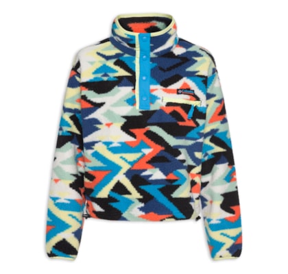 Jaqueta Feminina 1/2 Zíper Helvetia II Printed Cropped – Azul