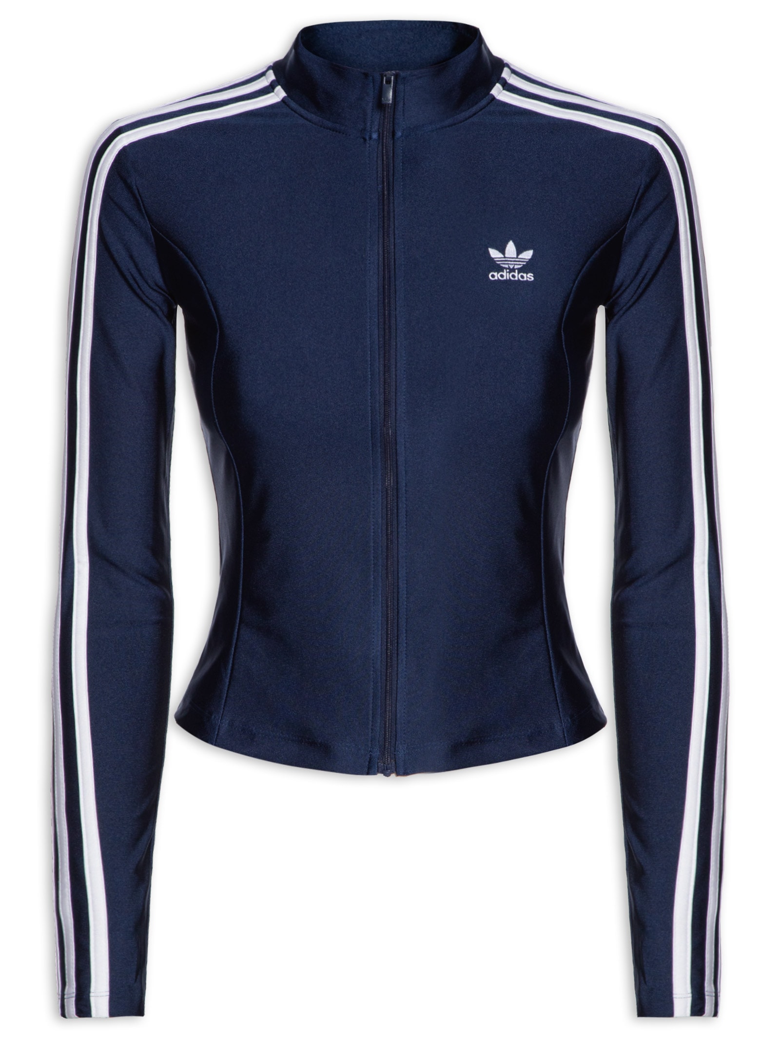 ゆか Adidas Originals - Jaqueta Feminina 3S Slim Track - Azul