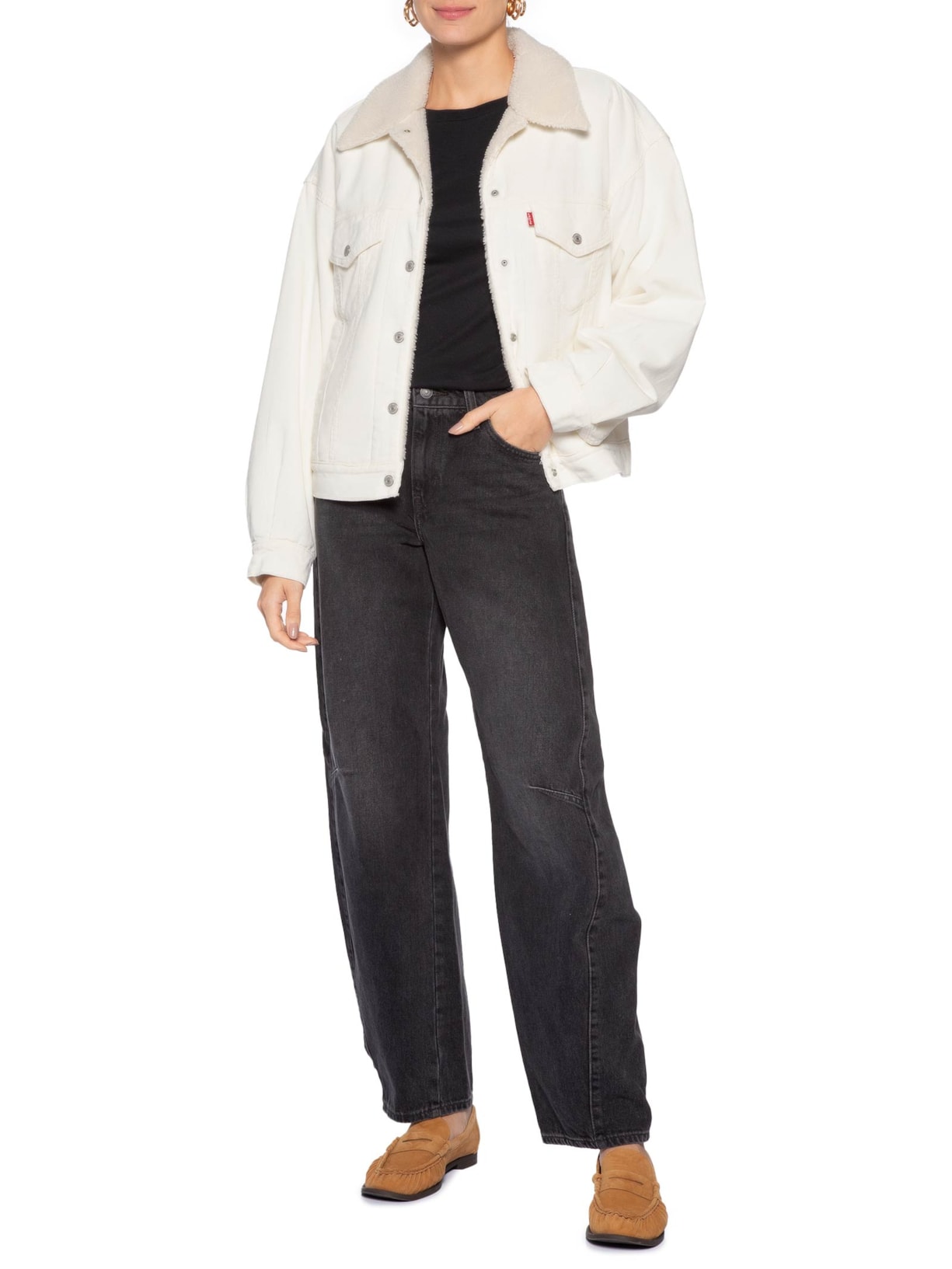 Jaqueta Feminina 90S Sherpa Trucker Branco Levi's