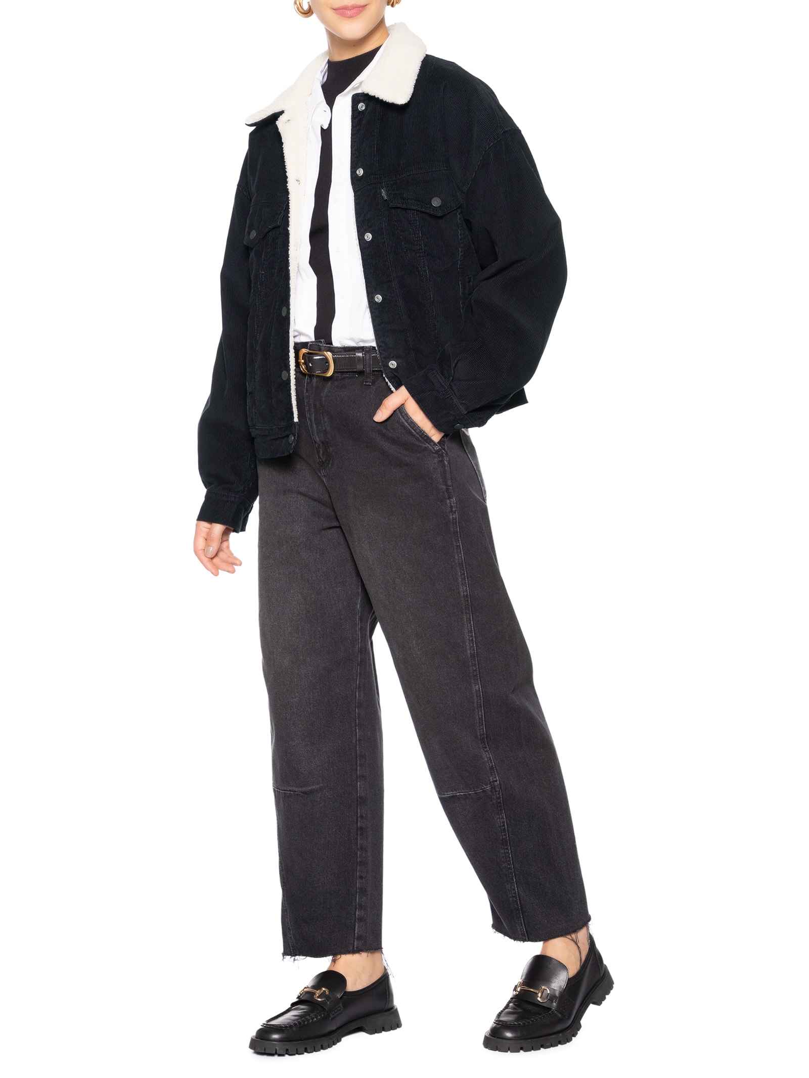 Jaqueta Feminina 90'S Sherpa Trucker - Preto - Levi's