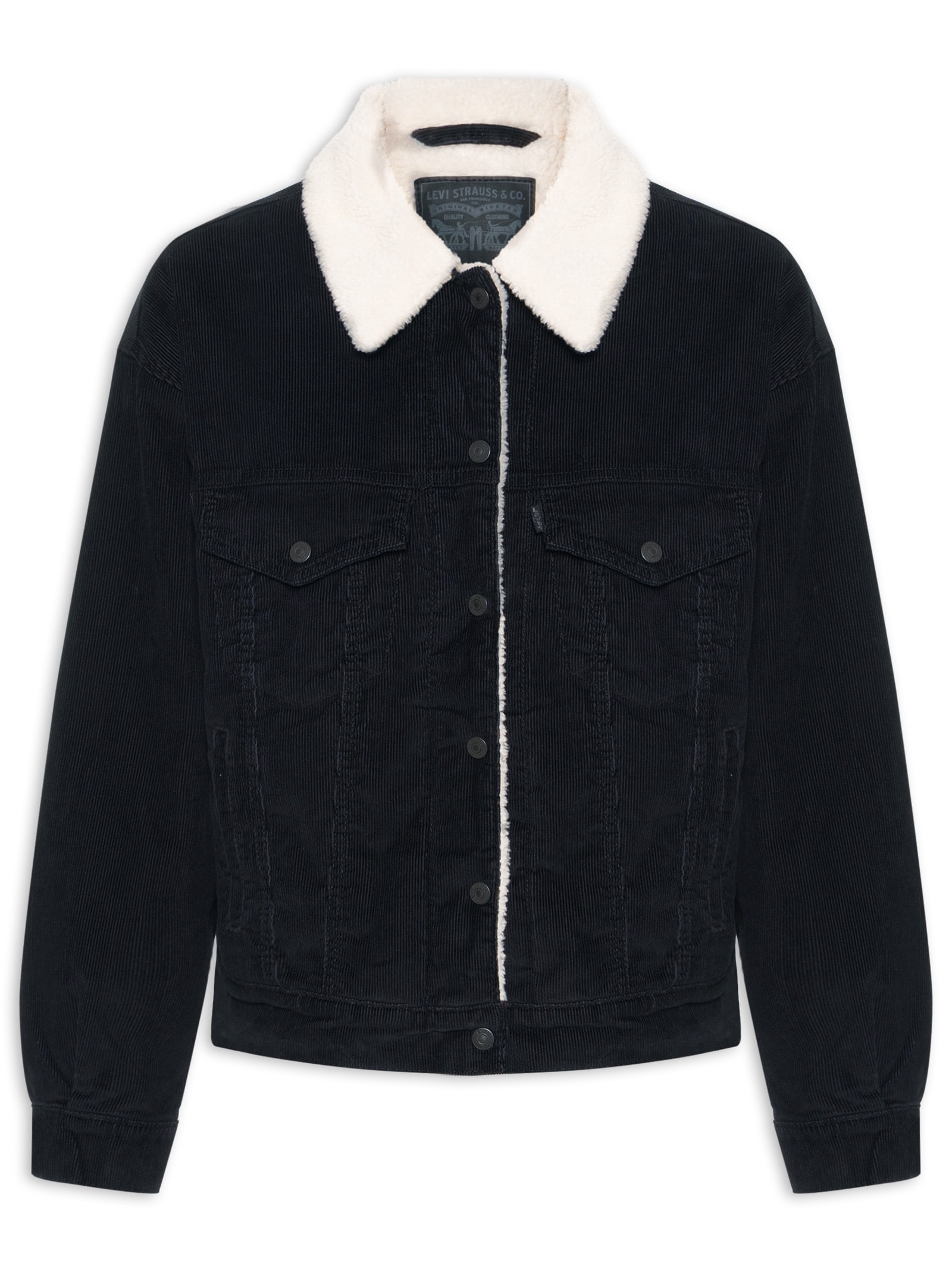 ジャケット・アウター Levi's SHERPA BLACK DENIM JACKET 1990s L Jaqueta Feminina 90'S Sherpa Trucker - Preto - Levi's